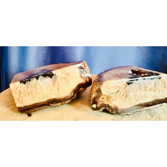 Geode Bookends, polished stone bookends, office decor, home decor - Picture 6 of 10